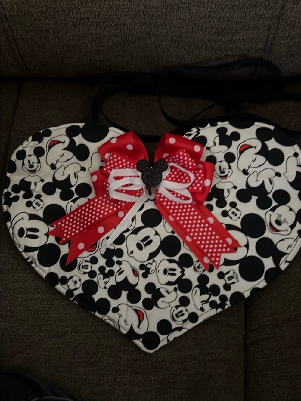 Heartshaped Mickey Mouse crossbody bad handmade